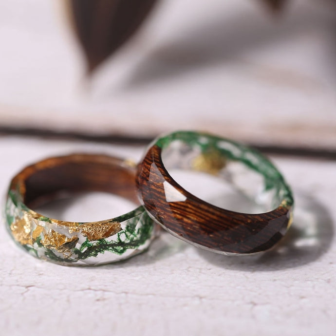 Wood and Moss Rings
